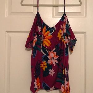 NWT, Old Navy, Large Fuchsia Cold Shoulder Top